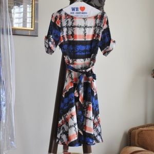 Blue and red plaid dress